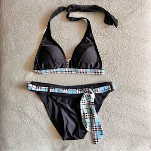 Black belted bikini swimsuit - XS